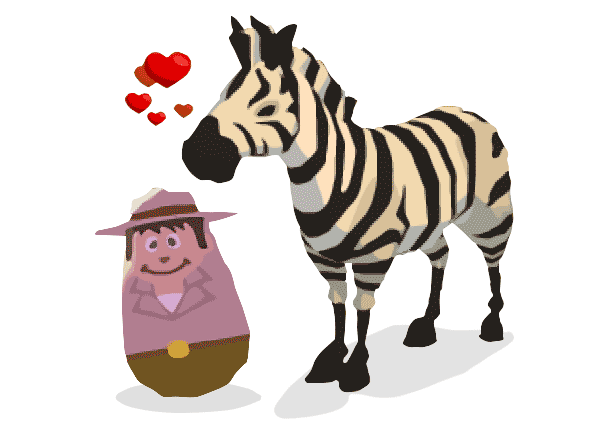World of Zoo zebra and zookeeper